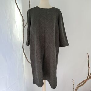 chinese dress ladies Puckered Organic Linen Square Neck Dress  Eileen Fisher Renew